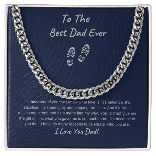 To The Best Dad Ever-Cuban Chain Necklace