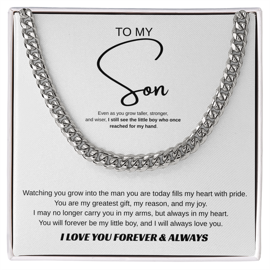 To My Son | Always In My Heart Cuban Necklace