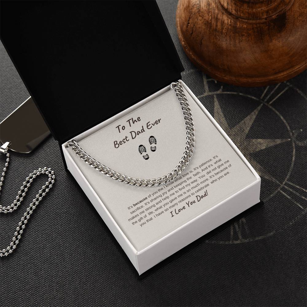 TO The Best Dad Ever-Gold Cuban Necklace