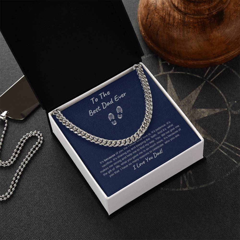 To The Best Dad Ever-Cuban Chain Necklace