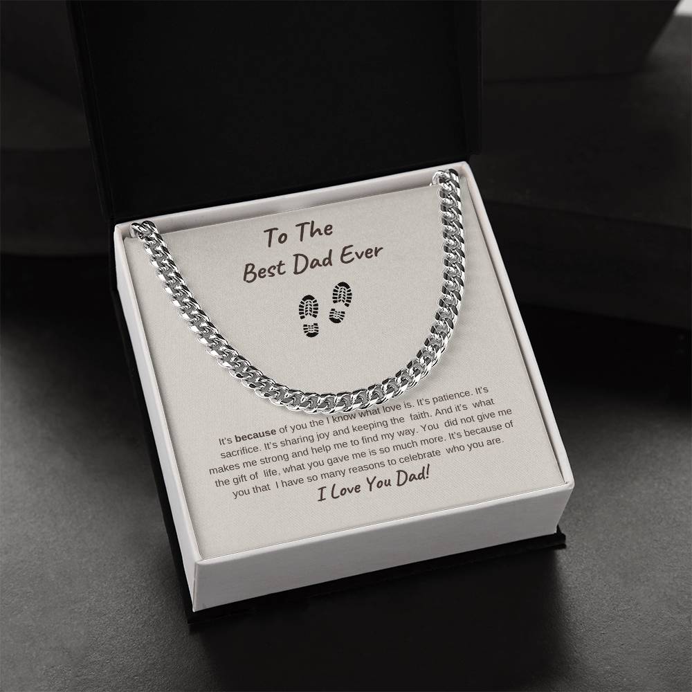 TO The Best Dad Ever-Gold Cuban Necklace