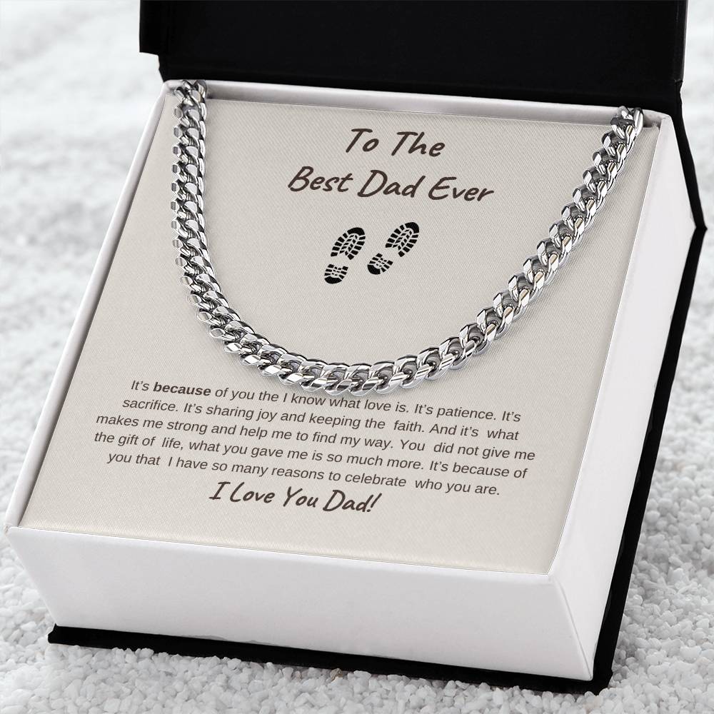 TO The Best Dad Ever-Gold Cuban Necklace