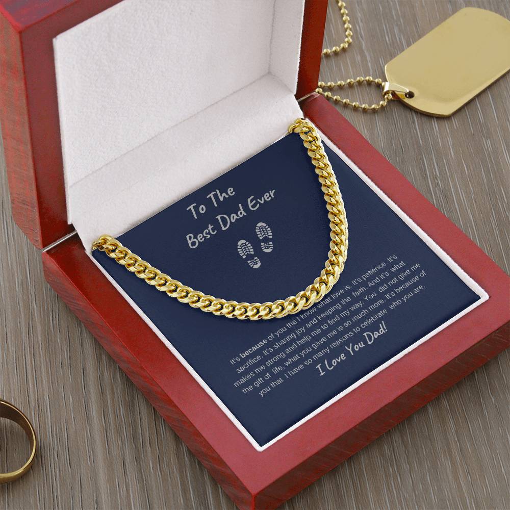 To The Best Dad Ever-Cuban Chain Necklace