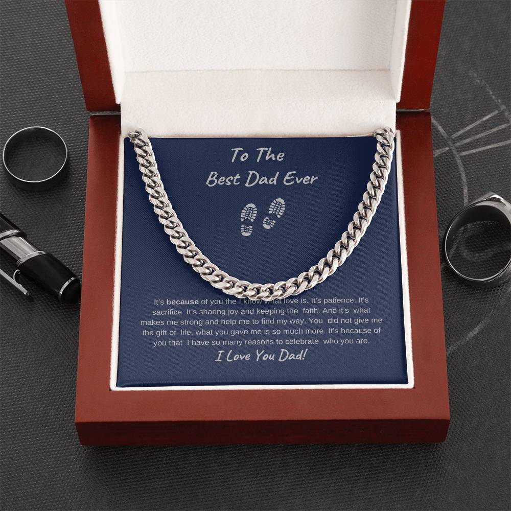 To The Best Dad Ever-Cuban Chain Necklace