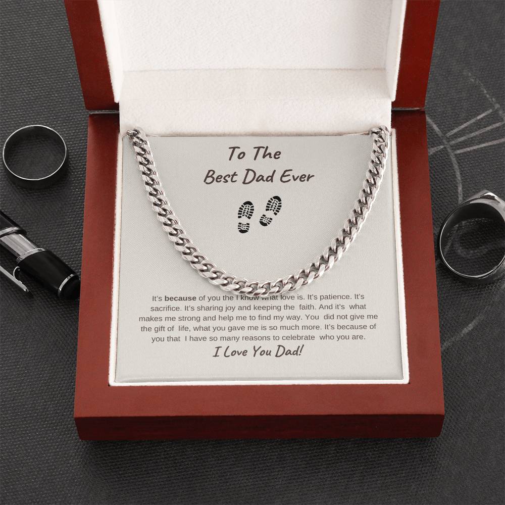 TO The Best Dad Ever-Gold Cuban Necklace