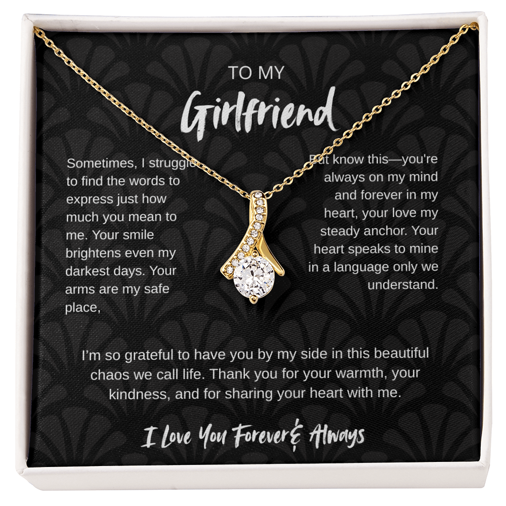To My Girlfriend – Forever & Always |Necklace with Romantic Message Card