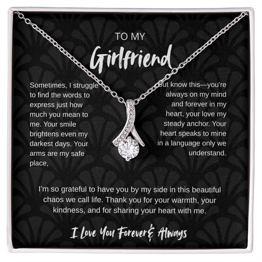 To My Girlfriend – Forever & Always |Necklace with Romantic Message Card