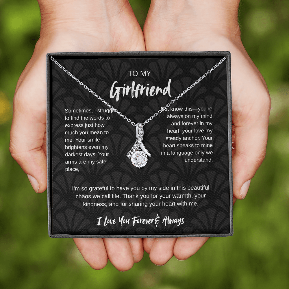 To My Girlfriend – Forever & Always |Necklace with Romantic Message Card