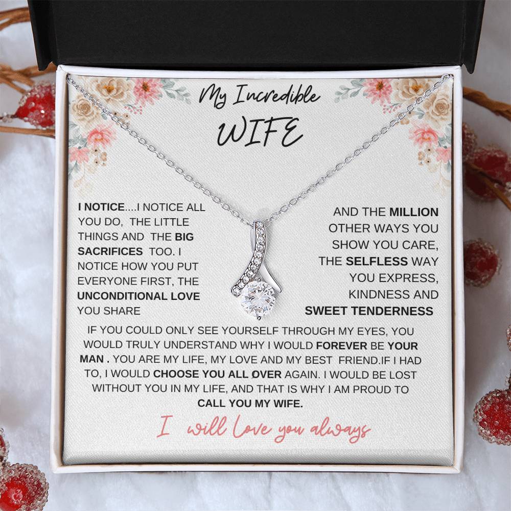 TO MY INCREDIBLE WIFE-THE ALLURING BEAUTY NECKLACE