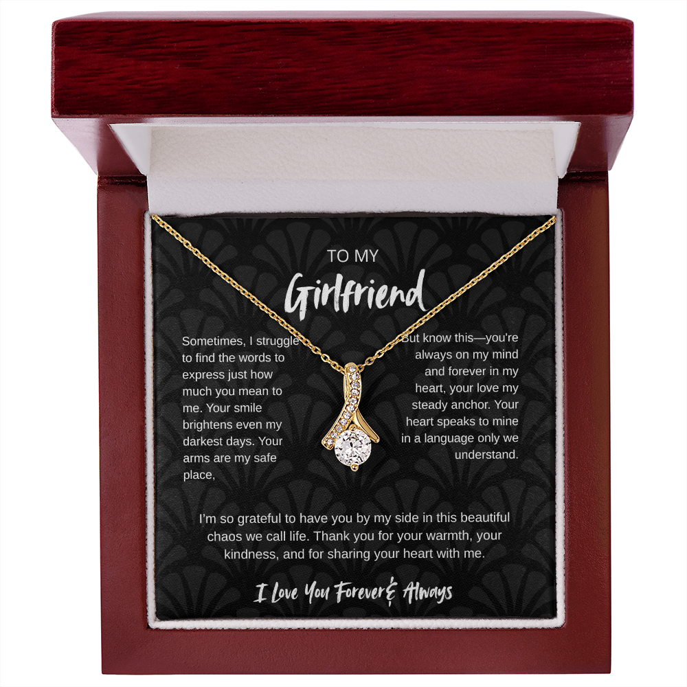To My Girlfriend – Forever & Always |Necklace with Romantic Message Card