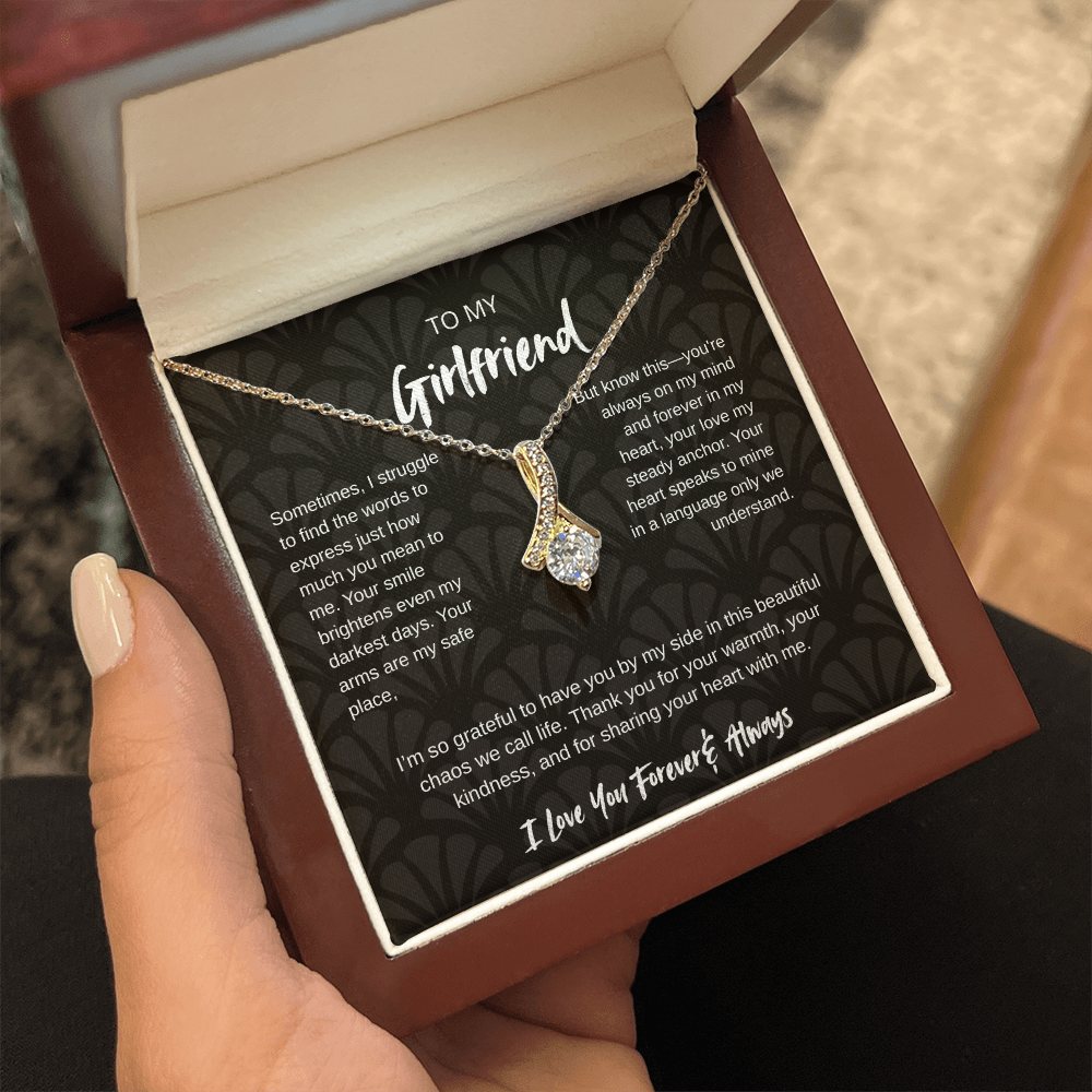 To My Girlfriend – Forever & Always |Necklace with Romantic Message Card