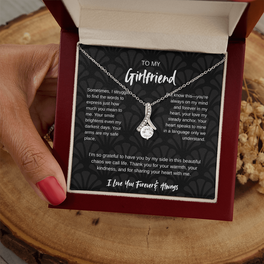 To My Girlfriend – Forever & Always |Necklace with Romantic Message Card