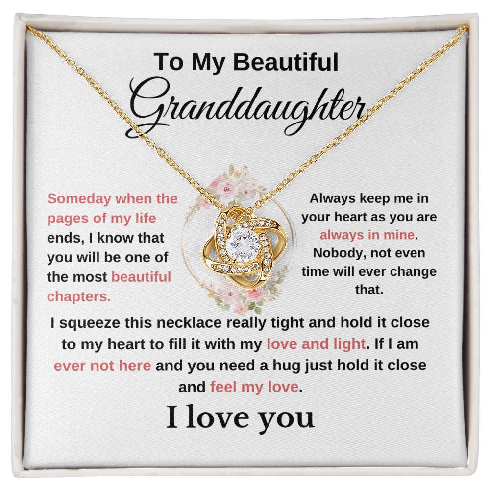To My Beautiful Granddaughter-Love Knot Necklace