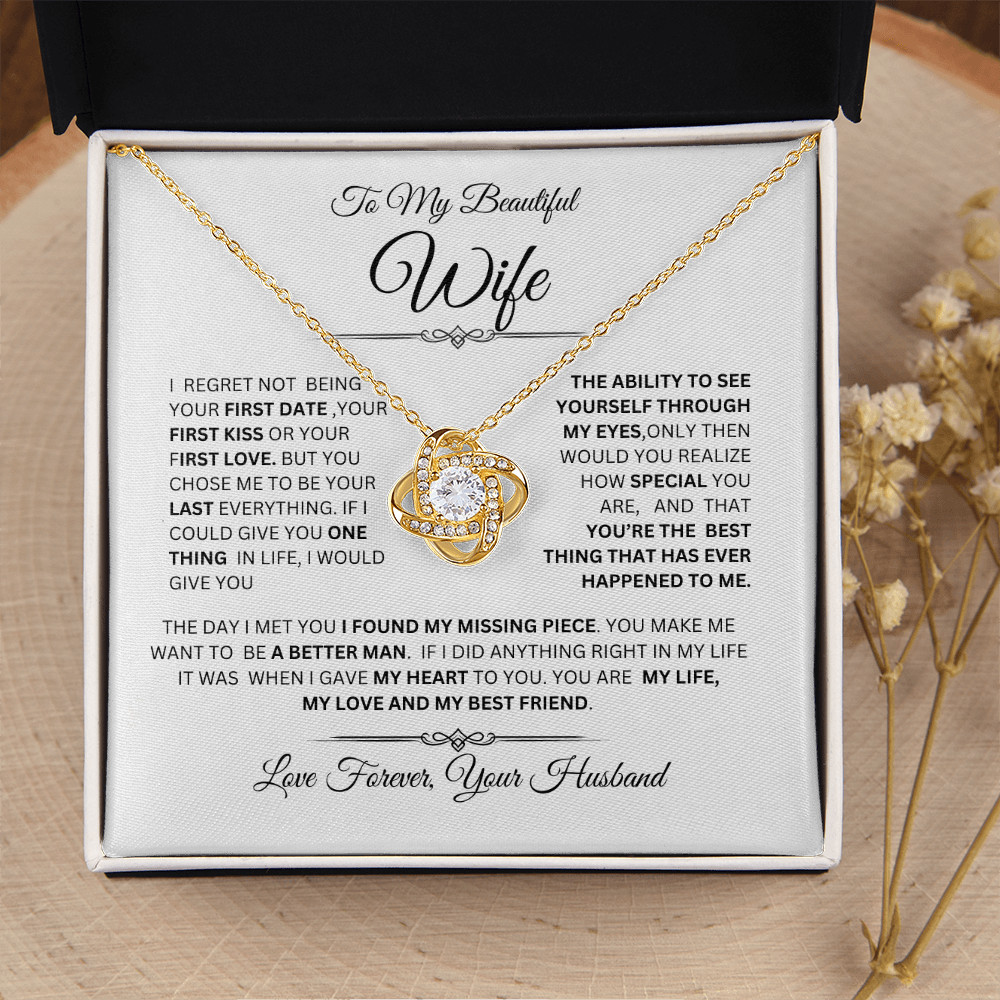 Gift For Wife "My Love and Best Friend" Eternity Knot Necklace