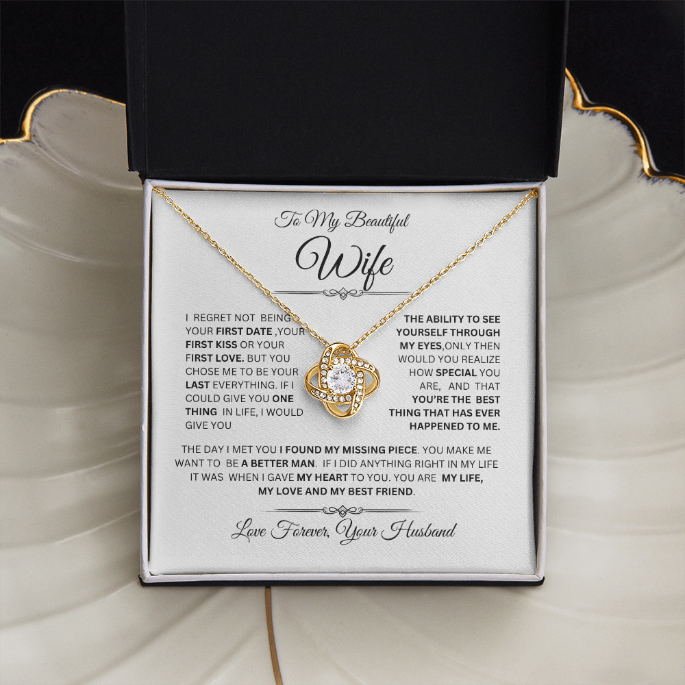 Gift For Wife "My Love and Best Friend" Eternity Knot Necklace