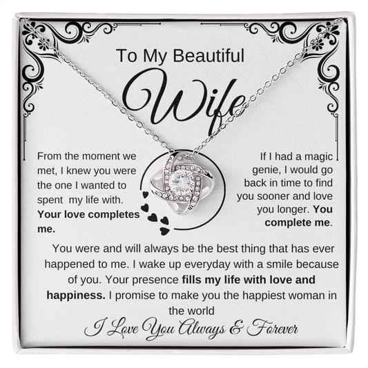 My Beautiful Wife Love Knot Necklace