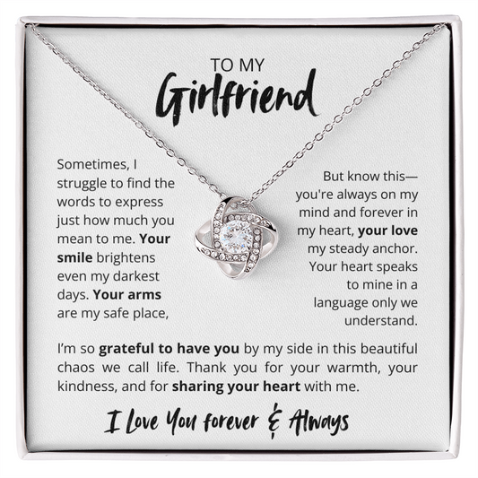 To My Girlfriend – Thanks You For Sharing Your Heart Romantic Message Card