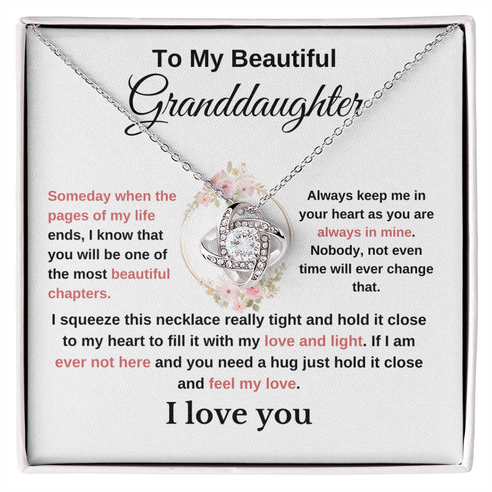 To My Beautiful Granddaughter-Love Knot Necklace