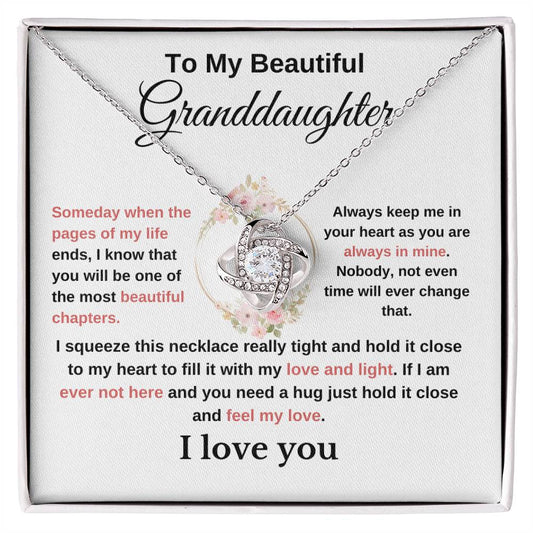 To My Beautiful Granddaughter-Love Knot Necklace