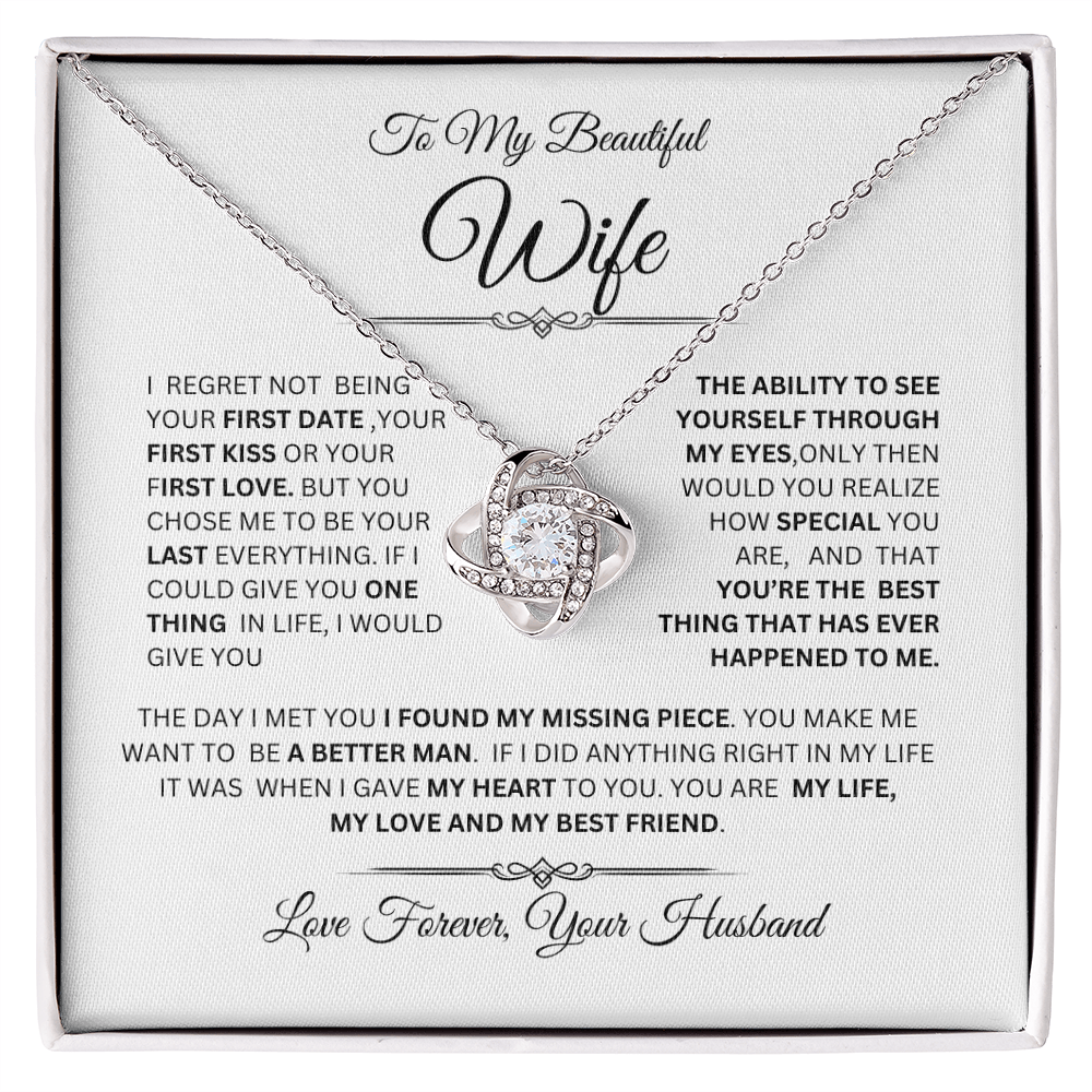 Gift For Wife "My Love and Best Friend" Eternity Knot Necklace