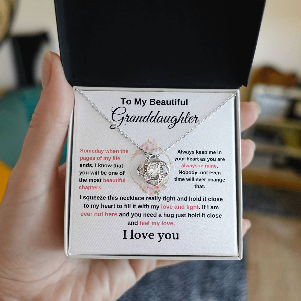 To My Beautiful Granddaughter-Love Knot Necklace