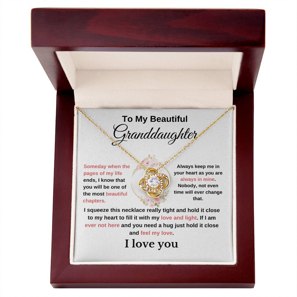 To My Beautiful Granddaughter-Love Knot Necklace