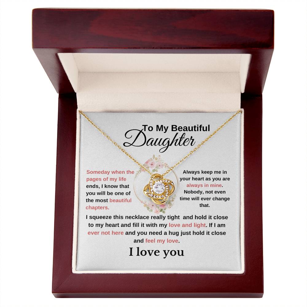 To My Beautiful Daughter-Lovely Love Knot Necklace