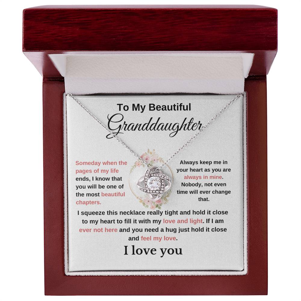 To My Beautiful Granddaughter-Love Knot Necklace