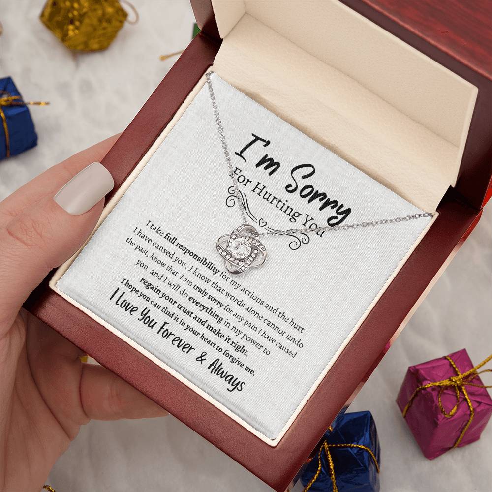 I'M SORRY AND WANT TO MAKE IT RIGHT LOVE KNOT NECKLACE
