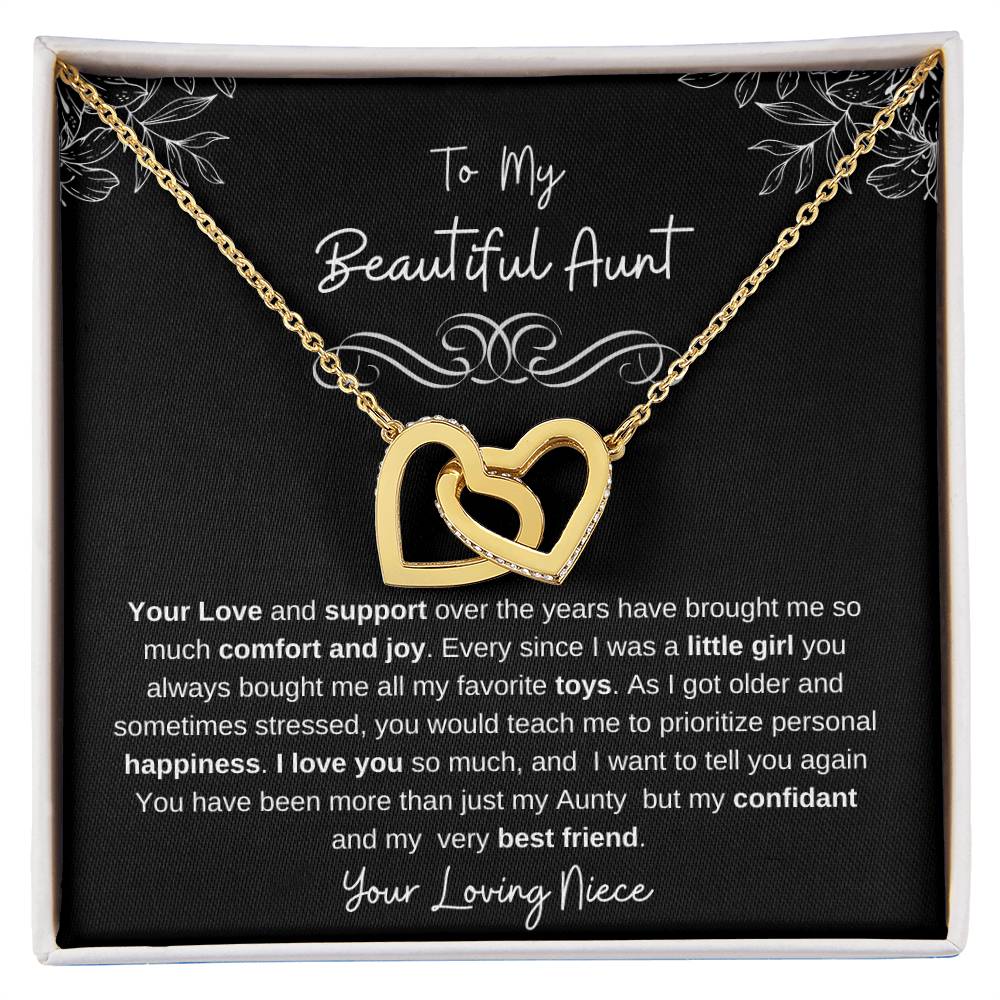 To My Beautiful Aunt-I Love You |Stunning Interlocking Hearts Necklace