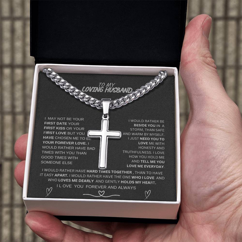 To My Loving Husband-Cuban Necklace