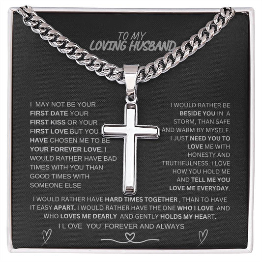 To My Loving Husband-Cuban Necklace