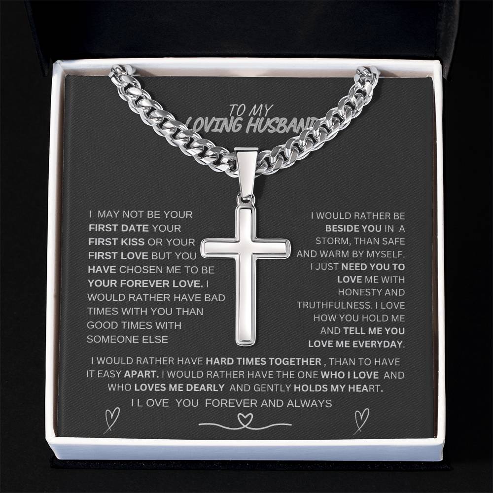 To My Loving Husband-Cuban Necklace