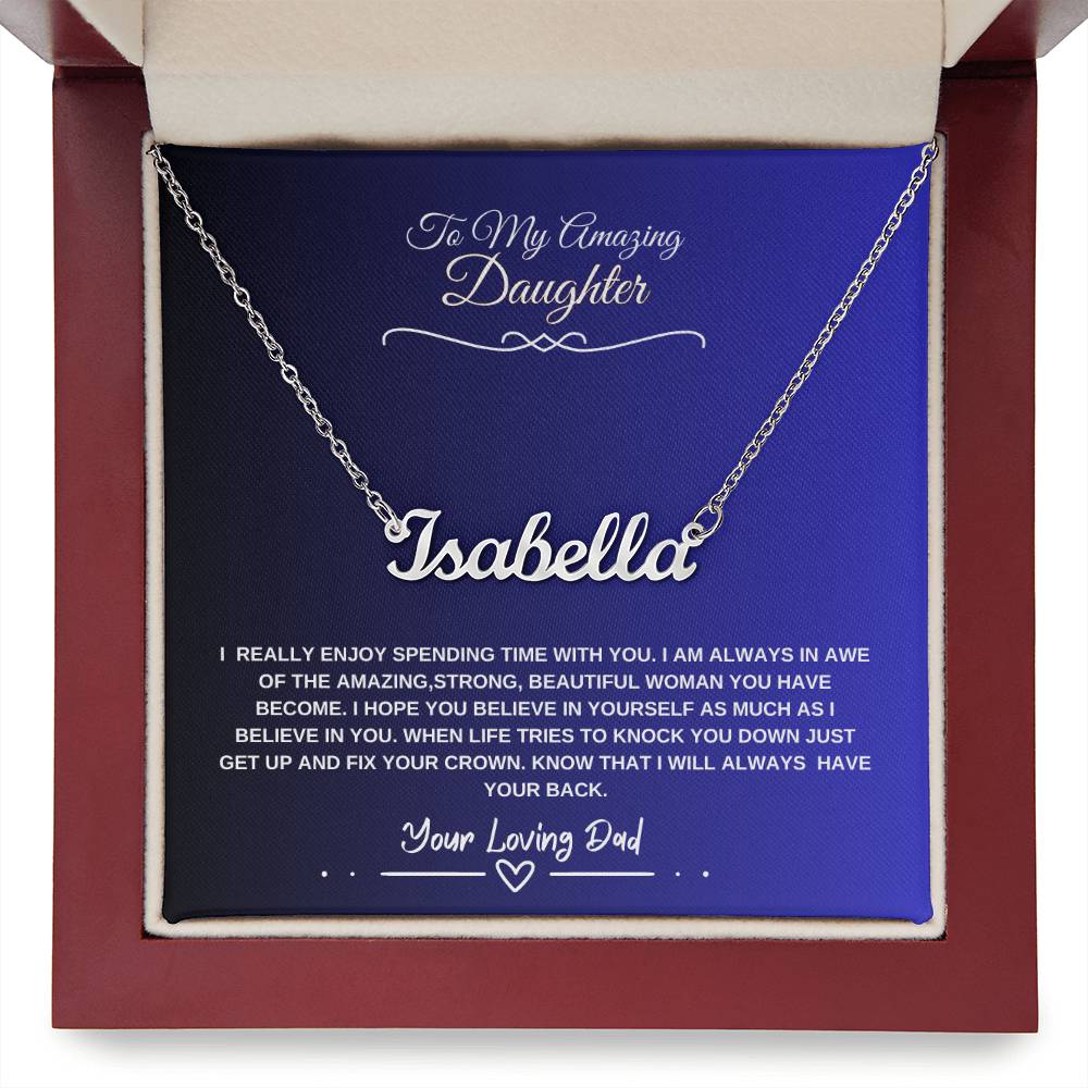 My  Daughter  Believe In Yourself -Personalized  Name Necklace