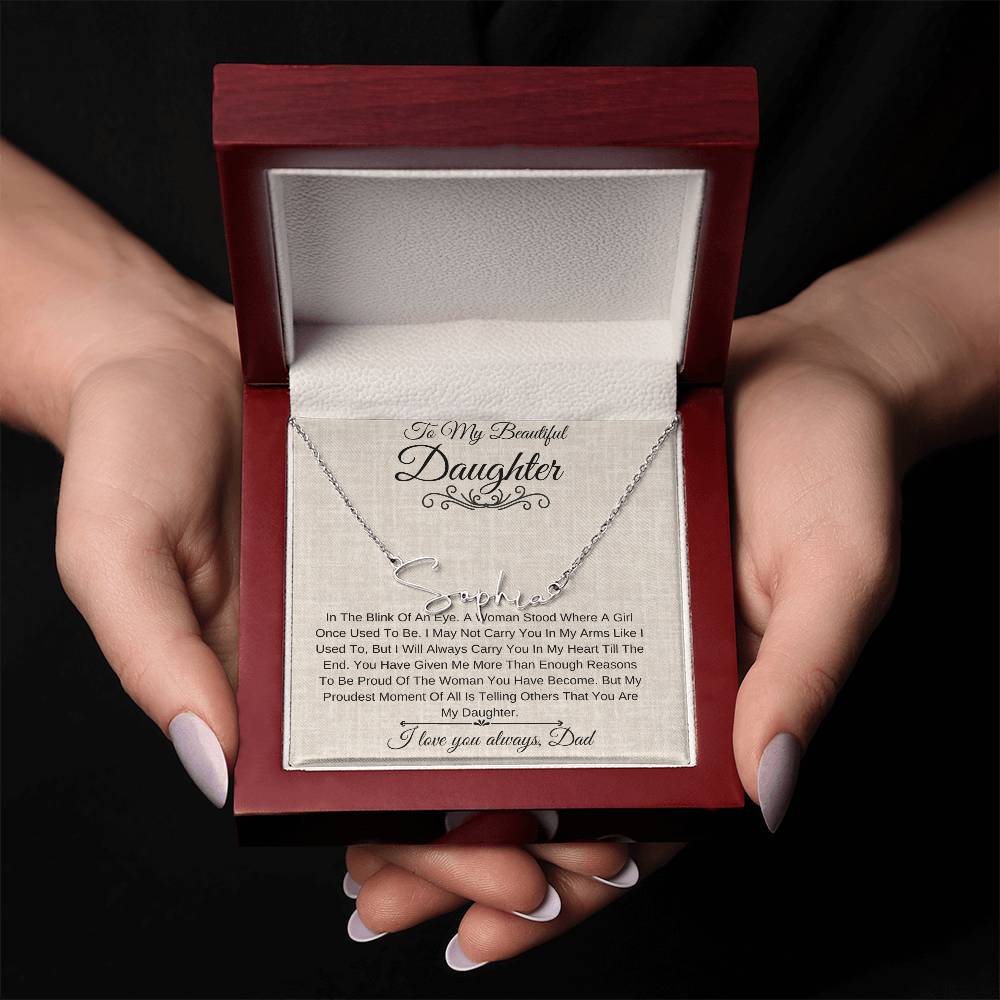 Personalized Name Necklace |To My Beautiful Daughter