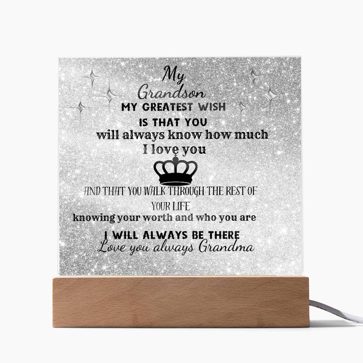 MY GRANDSON-KNOW YOU ARE WORTHY| ACRYLIC PLAQUE