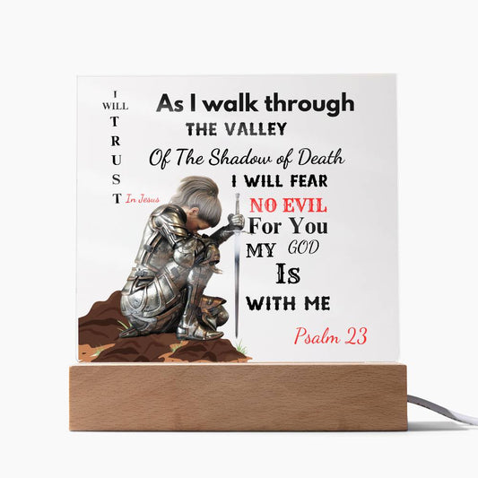 23 Psalm-Praying Warrior  LED Acrylic Plaque