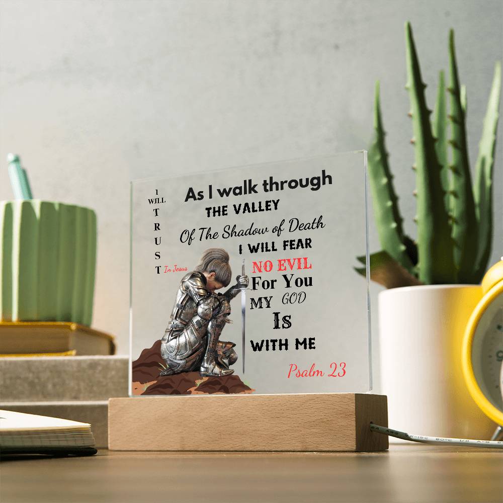 23 Psalm-Praying Warrior  LED Acrylic Plaque