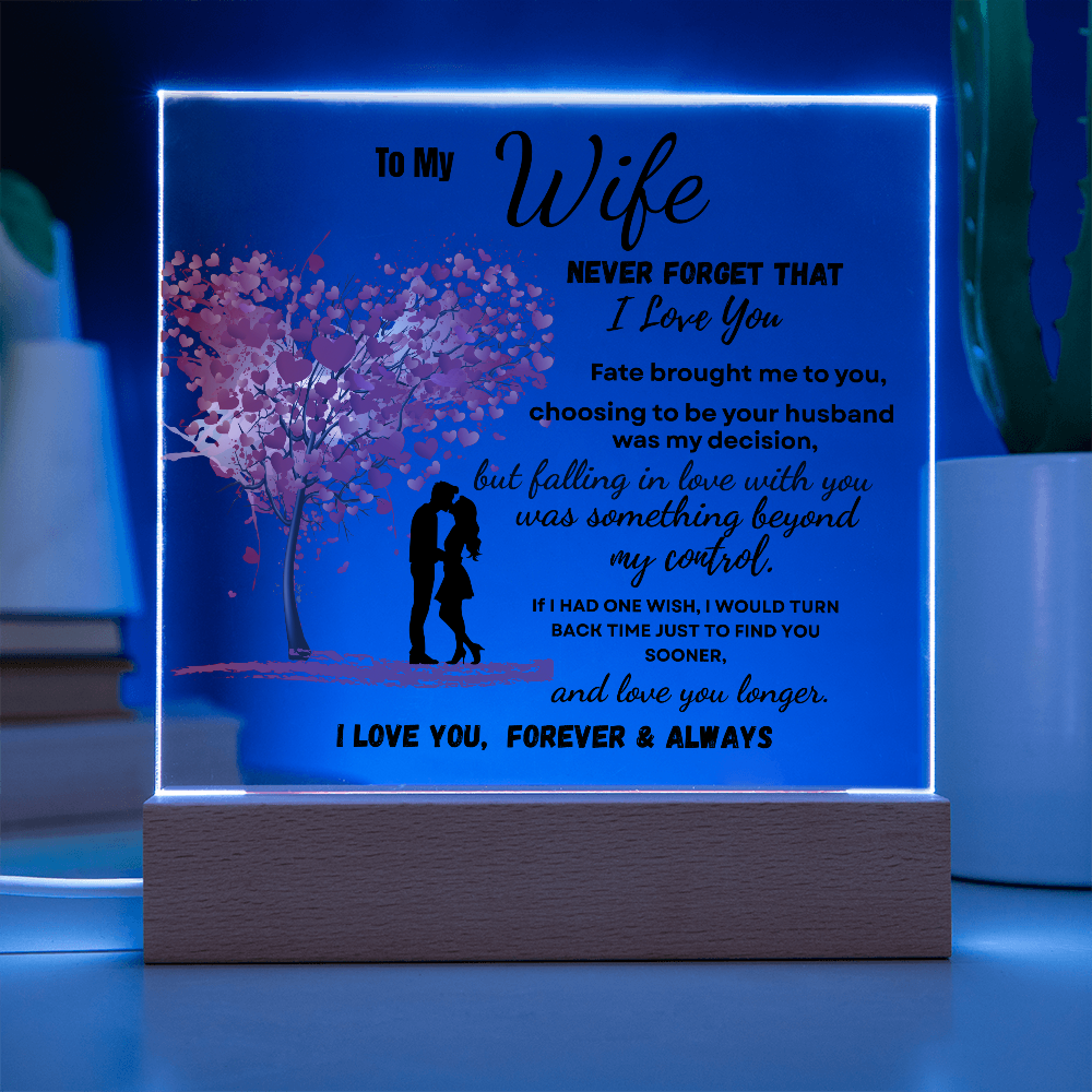 To My Wife Tree Of Love Acrylic Plaque-Romantic Gift From Husband