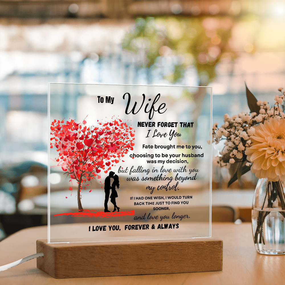 To My Wife Tree Of Love Acrylic Plaque-Romantic Gift From Husband