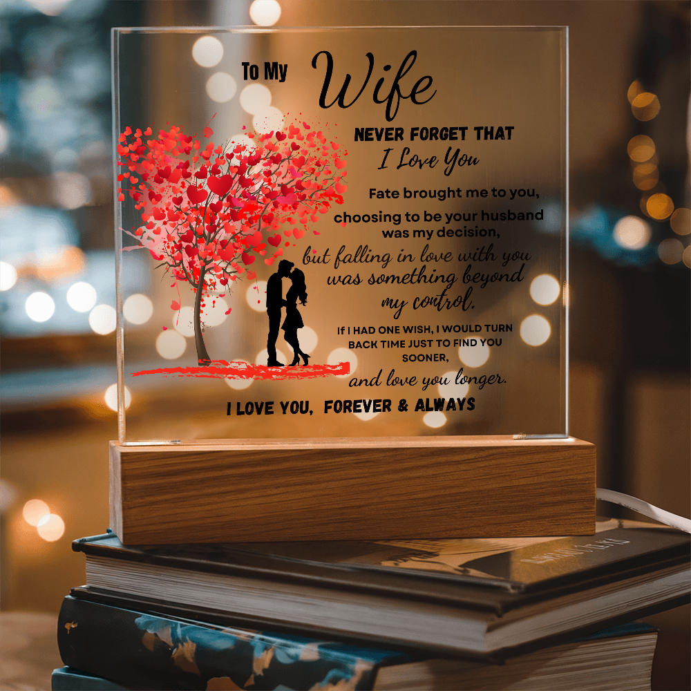 To My Wife Tree Of Love Acrylic Plaque-Romantic Gift From Husband