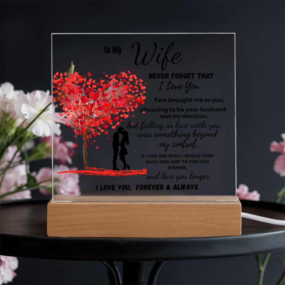 To My Wife Tree Of Love Acrylic Plaque-Romantic Gift From Husband