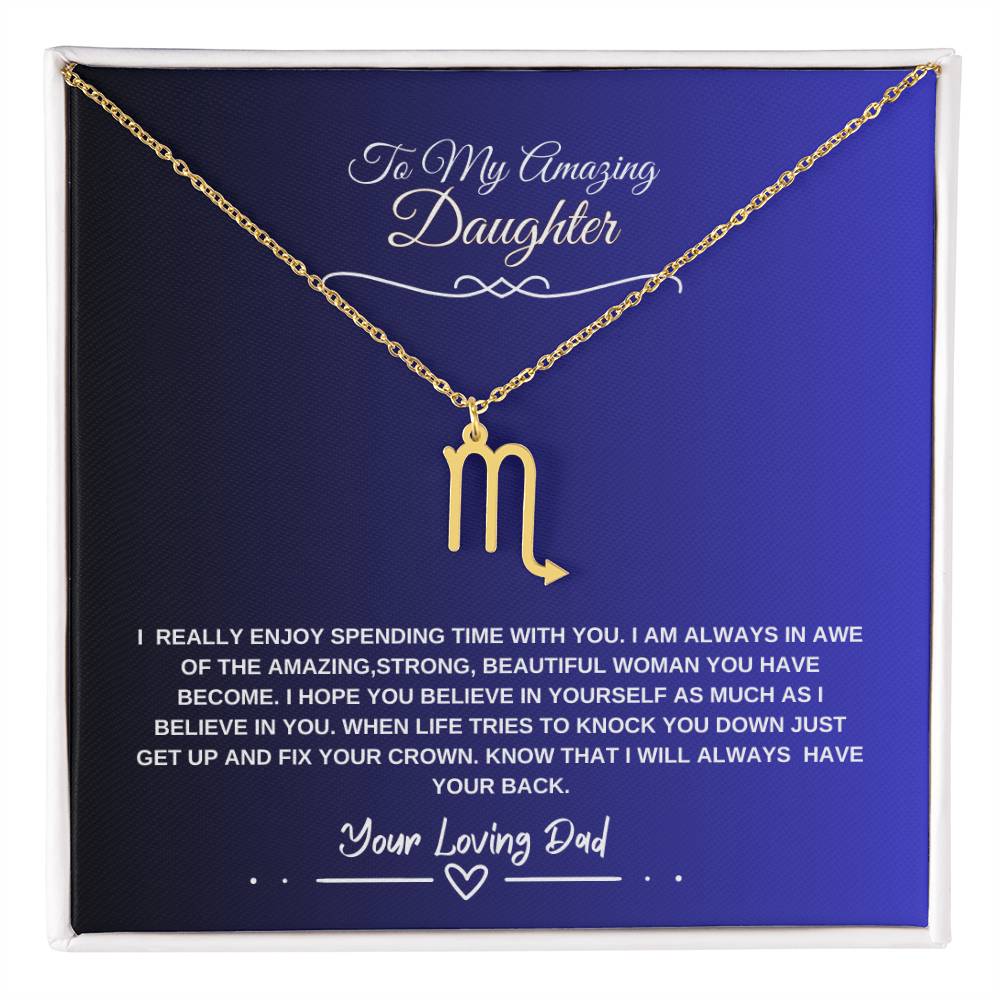 My Amazing Daughter- Signature Birth Sign Necklace