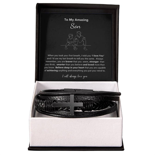 Son You Are Amazing-Luxury Cross Bracelet