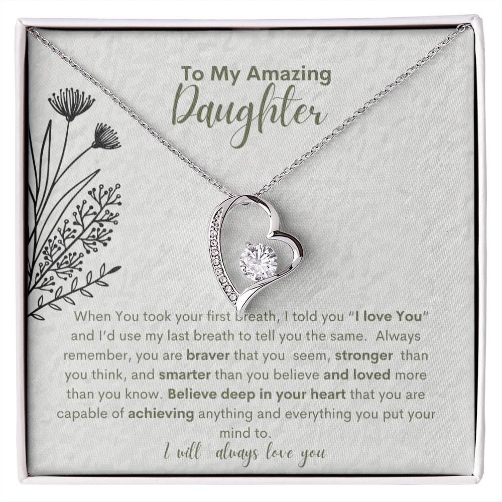 My Amazing Daughter You Are Capable-Heart Necklace