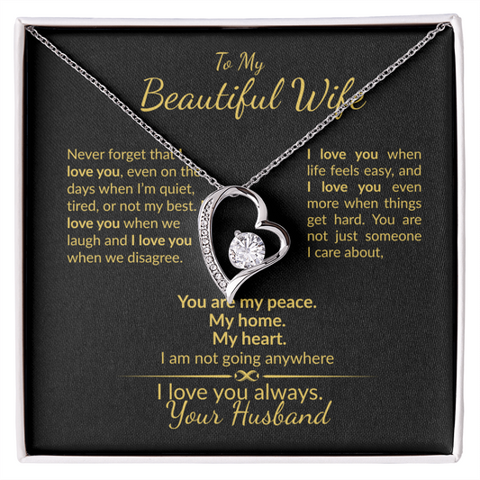 My Wife I Choose You Forever- Heart Necklace Gift