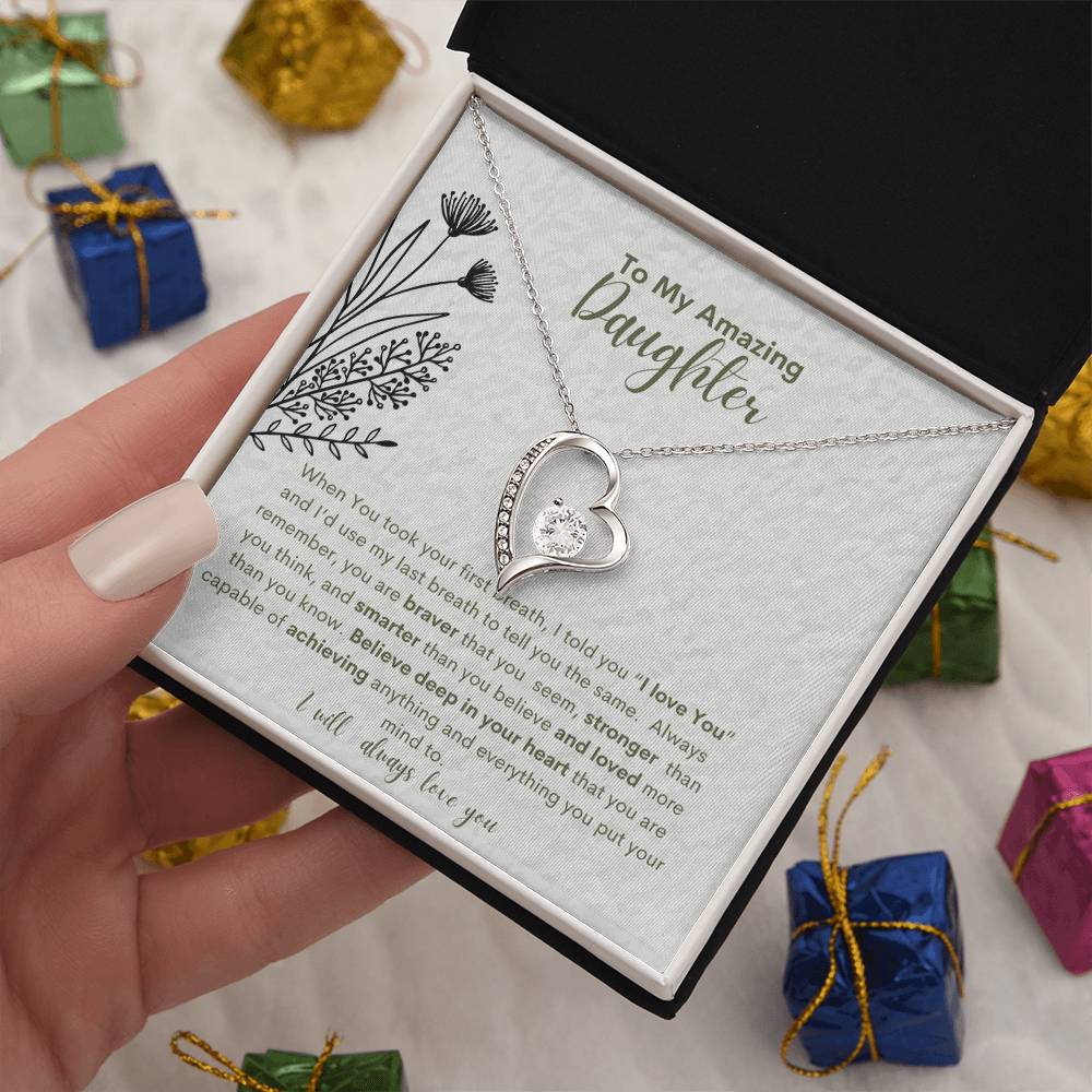 My Amazing Daughter You Are Capable-Heart Necklace