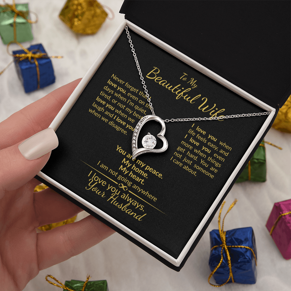 My Wife I Choose You Forever- Heart Necklace Gift