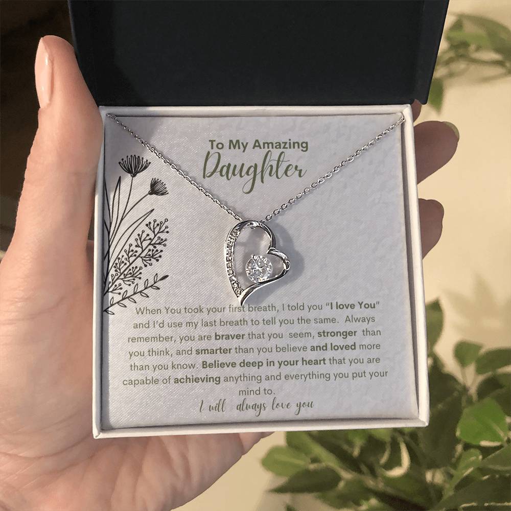 My Amazing Daughter You Are Capable-Heart Necklace