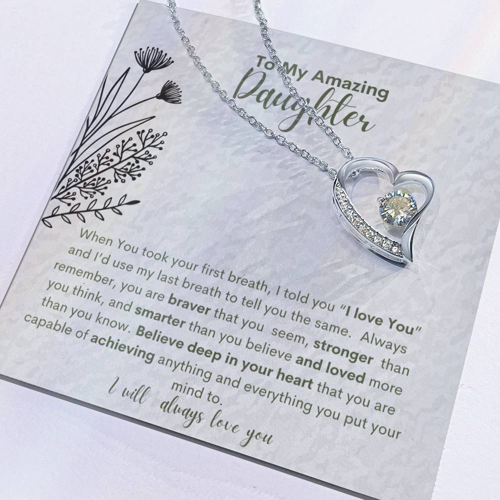 My Amazing Daughter You Are Capable-Heart Necklace